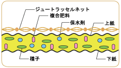 エコマット ジュートネット植生張芝断面