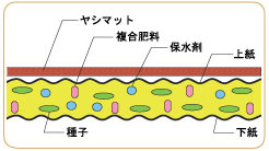 NKヤシネットマット　ヤシネット張芝断面